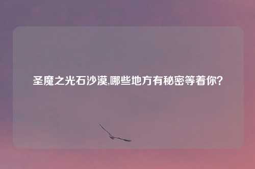 圣魔之光石沙漠,哪些地方有秘密等着你?