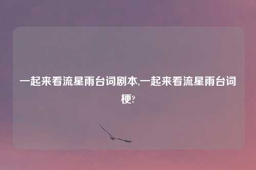 一起来看流星雨台词剧本,一起来看流星雨台词梗?