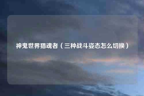 神鬼世界猎魂者(三种战斗姿态怎么切换)