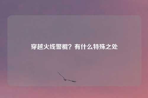 穿越火线警棍？有什么特殊之处