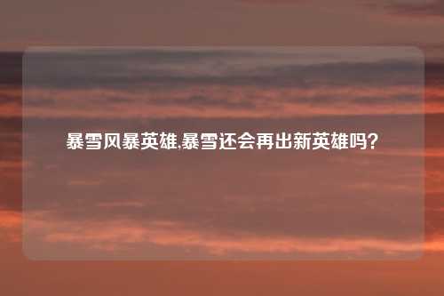 暴雪风暴英雄,暴雪还会再出新英雄吗?