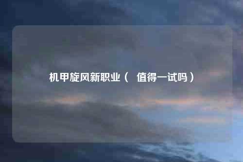机甲旋风新职业（  值得一试吗）