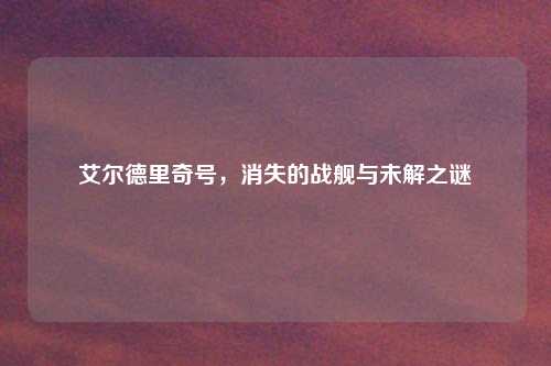 艾尔德里奇号,消失的战舰与未解之谜