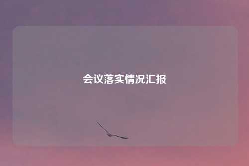 会议落实情况汇报