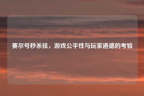 赛尔号秒杀挂，游戏公平性与玩家道德的考验