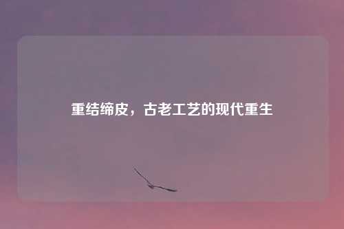 重结缔皮，古老工艺的现代重生