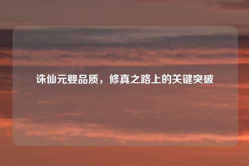 诛仙元婴品质，修真之路上的关键突破