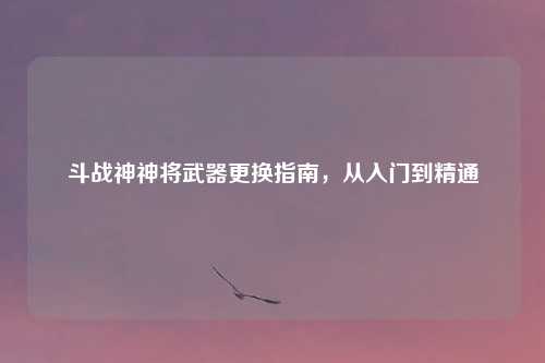 斗战神神将武器更换指南，从入门到精通