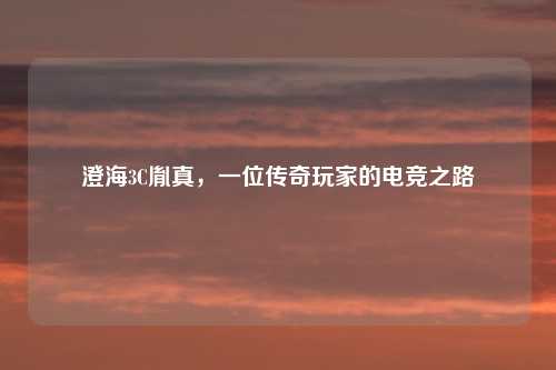 澄海3C胤真，一位传奇玩家的电竞之路